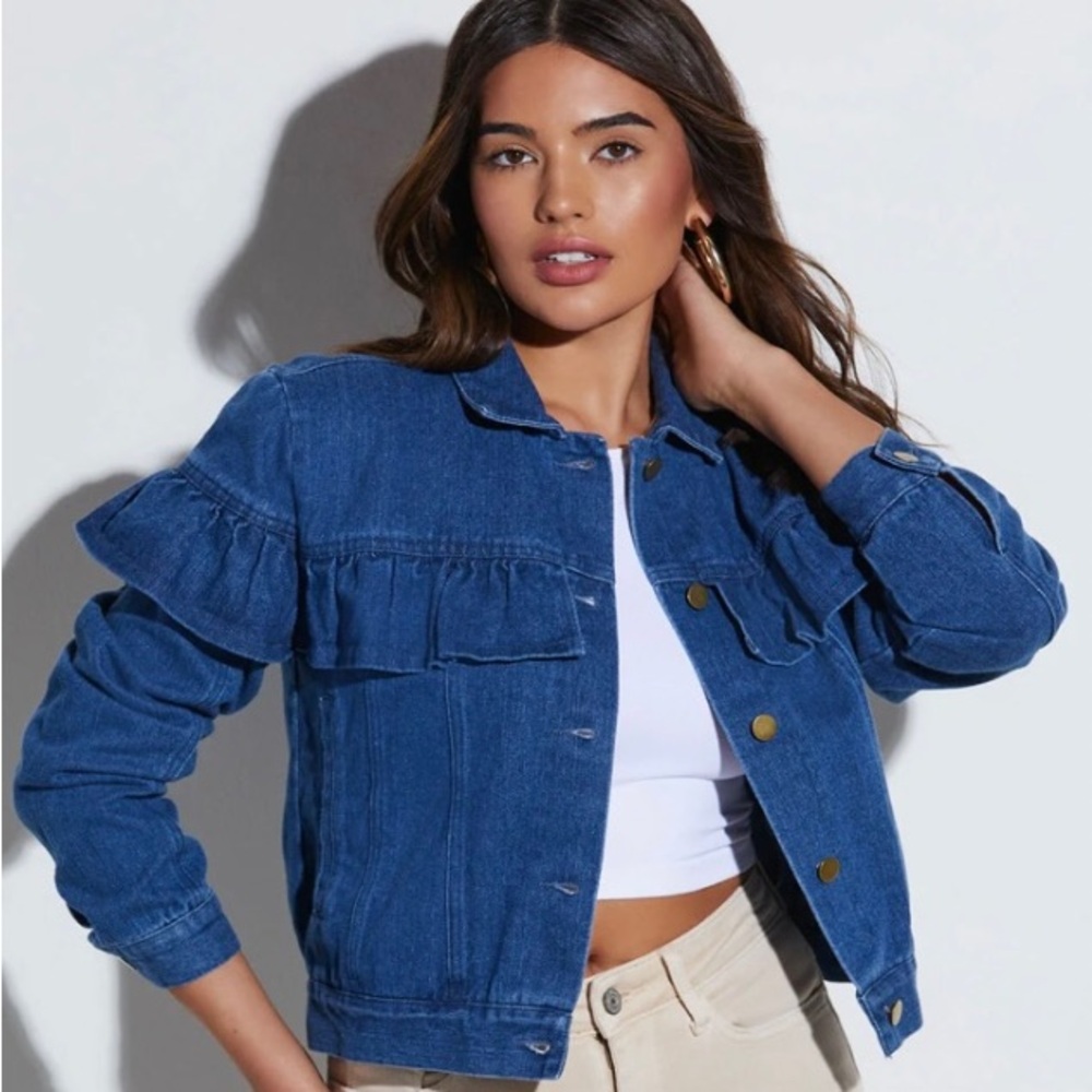 Perez Denim Ruffle Jacket